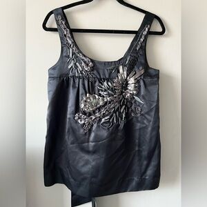 Anthropologie Mint’ Jodi Arnold 100% Silk Black Embellished Blouse - Size 4